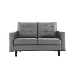 Eco Living Stockholm 3+2 Seater Sofa Set, Button Tufted Grey Premium Leather - thumbnail 3