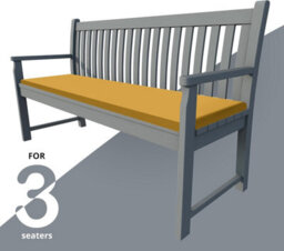 istyle mode 3 Seater Garden Bench Cushion Seatpad Indoor & Outdoor Use - Yellow - thumbnail 3
