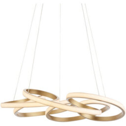 Loops Hanging Ceiling Pendant Light - Satin Gold Paint & White Silicone - 51W Led (Smd 2835) Warm White