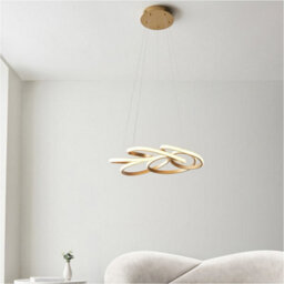 Loops Hanging Ceiling Pendant Light - Satin Gold Paint & White Silicone - 51W Led (Smd 2835) Warm White - thumbnail 4