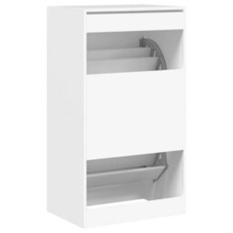 Walplus Shoe Cabinet With 2 Flip-Drawers White 60X42X108 Cm - thumbnail 8