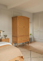 Statement Furniture Louis Large Wooden Double Wardrobe With Rattan Cane Doors And Drawer - thumbnail 5