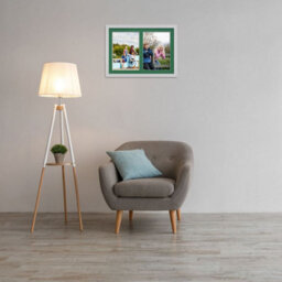 AK Frames 20X14 Light Grey Modern Multi Photo Frame With Emerald Mount - Holds 2 Apertures (2X) A4 Photos - thumbnail 3