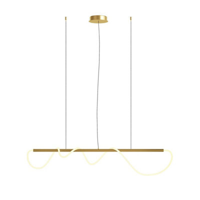 Luminosa Lighting Luminosa Maytoni Tau Modern Bar Pendant Ceiling Light Gold, 140Cm Integrated Led 3000K