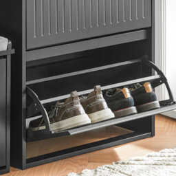 Sobuy Fsr165-K-Sch, 2 Flip-Drawers Shoe Cabinet Shoe Rack Shoe Storage Cupboard, Black,w61Xd26Xh81 - thumbnail 6