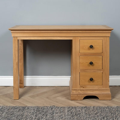 Elm Home And Products Elm Home And Garden Quality Oak 3 Drawer Country Dressing Table Fully Assembled - image 1