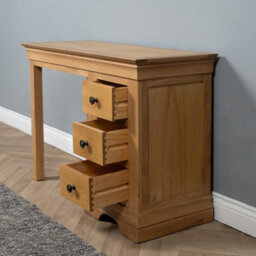 Elm Home And Products Elm Home And Garden Quality Oak 3 Drawer Country Dressing Table Fully Assembled - thumbnail 2