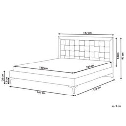 Beliani Bed Velvet Limoux 180 X 200 Cm (Eu Super King) Black - thumbnail 3