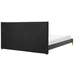 Beliani Bed Velvet Limoux 180 X 200 Cm (Eu Super King) Black - thumbnail 6