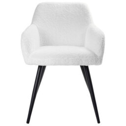 Beliani Set Of 2 Dining Chairs Casmalia Boucle Off-White - thumbnail 4