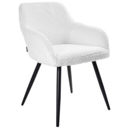 Beliani Set Of 2 Dining Chairs Casmalia Boucle Off-White - thumbnail 6