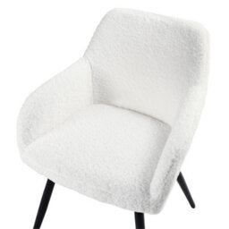 Beliani Set Of 2 Dining Chairs Casmalia Boucle Off-White - thumbnail 7