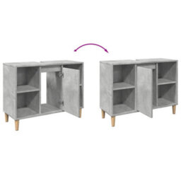 Walplus Bathroom Cabinet Concrete Grey 80X33X60 Cm Engineered Wood - thumbnail 8