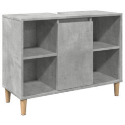 Walplus Bathroom Cabinet Concrete Grey 80X33X60 Cm Engineered Wood - thumbnail 2