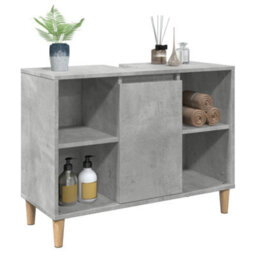 Walplus Bathroom Cabinet Concrete Grey 80X33X60 Cm Engineered Wood - thumbnail 4