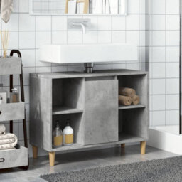 Walplus Bathroom Cabinet Concrete Grey 80X33X60 Cm Engineered Wood - thumbnail 3