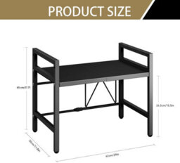 Hygrad Built to Survive 2 Tier Over Microwave Oven Shelf Storage Solution Organiser Stand Carbon Steel Matte Black - thumbnail 8