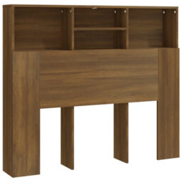 Berkfield Headboard Cabinet Brown Oak 120X19X103.5 Cm - thumbnail 2