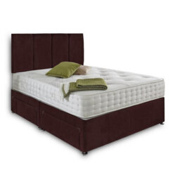Dining Tables Zanzibar Headboard Divan Set , 2 Drawer On Same Side With Sprung 1500 Comfort Mattress - Plush Velvet Mulburry - Double - thumbnail 4