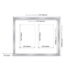 10X8 Inch 2 Opening Photo Collage Frame, Display Two 6X4 Inch Photos, Multi Aperture Family Picture Frame, Silver - thumbnail 4