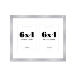 10X8 Inch 2 Opening Photo Collage Frame, Display Two 6X4 Inch Photos, Multi Aperture Family Picture Frame, Silver - thumbnail 2