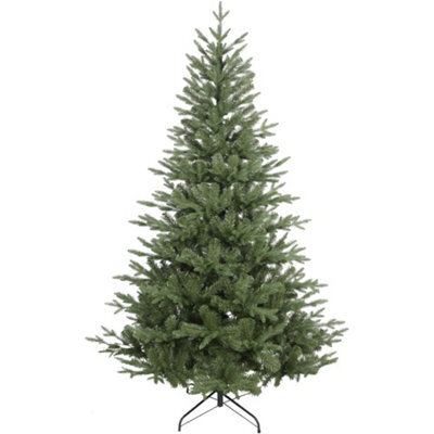 Loops Premium 7Ft Artificial Hinged Christmas Tree - Realistic 49 Inch Wide Xmas Decoration - image 1