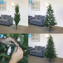 Loops Premium 7Ft Artificial Hinged Christmas Tree - Realistic 49 Inch Wide Xmas Decoration - thumbnail 8