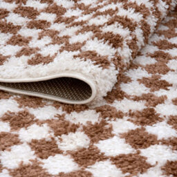 The Rugs Moodi Shaggy Terra Pixelate Rug Runner Tartan Thick High Pile For Living Rooms, Bedrooms, Hallways, Kitchens - thumbnail 4