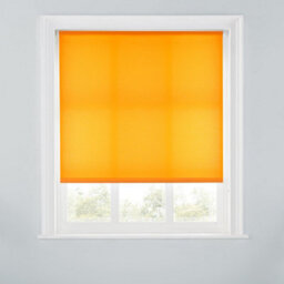 A.unique Home Premium Trimmable Daylight Roller Window Blind - Light Filtering Fabric - 5Ft - Orange - 150Cm (W) X 170Cm (L)