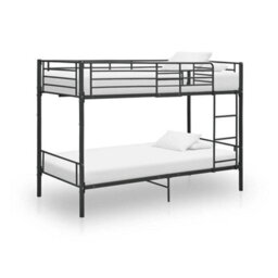 Walplus Bunk Bed Without Mattress Black Metal 90X200Cm