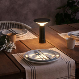 Wyld And Coco Wireless Table Lamp Black Iron - Touch Dimmer, Usb Recharge, Minimalist Indoor-Outdoor Lighting - thumbnail 2