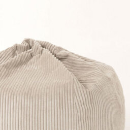 icon Kingston Cord Adults Bean Bag Chair And Pouffe, Ready Filled Beanbag And Footstool Stone Beige - thumbnail 7