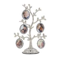 Collage Frame Family Tree Silverplated Photograph Snapshot Display Home Decor - thumbnail 1