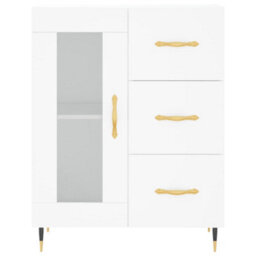 Berkfield Highboard White 69.5X34X180 Cm Engineered Wood - thumbnail 8