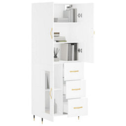 Berkfield Highboard White 69.5X34X180 Cm Engineered Wood - thumbnail 3