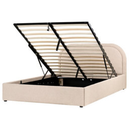 Beliani Ottoman Bed Boucle Quillien 140 X 200 Cm (Eu Double) Beige - thumbnail 4