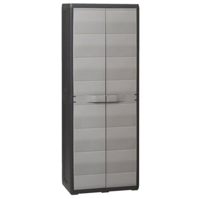 Berkfield Garden Storage Cabinet With 3 Shelves Black And Grey - image 1