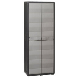 Berkfield Garden Storage Cabinet With 3 Shelves Black And Grey - thumbnail 1