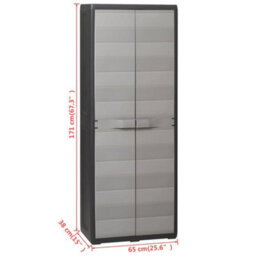Berkfield Garden Storage Cabinet With 3 Shelves Black And Grey - thumbnail 9