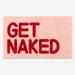 Allure Bath Fashions Get Naked Slogan Bath Mat Non Slip Fun Bathroom Rug (Pink/red) - thumbnail 2