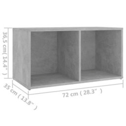 Berkfield Tv Cabinet Concrete Grey 72X35X36.5 Cm Engineered Wood - thumbnail 9