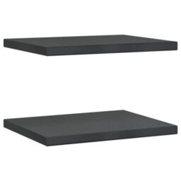 Berkfield Wall Shelves 2 Pcs 50X40X3 Cm Black Stainless Steel - thumbnail 2