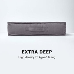 Homescapes Charcoal Grey Cotton Armchair Booster Cushion - thumbnail 4