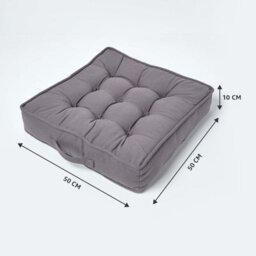 Homescapes Charcoal Grey Cotton Armchair Booster Cushion - thumbnail 5