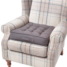 Homescapes Charcoal Grey Cotton Armchair Booster Cushion