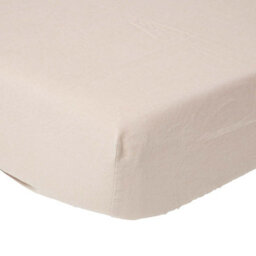 Homescapes Natural Linen Deep Fitted Sheet, Single - thumbnail 1