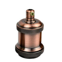 Vintage Brass Batten E27 Lamp Holder Retro Metal Edison Bulb Socket Heat Lamp Base Ip20,hard Wired For Diy Pendant Wall Lights - thumbnail 1