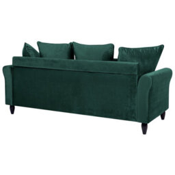 Beliani Sofa 3 Seater Bornholm Velvet Dark Green - thumbnail 6