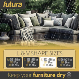 Futura Premium 600D L Shaped 222 X 286 X 80Cm Waterproof Garden Furniture Cover, Outdoor Patio Weatherproof Rattan Sofa Guard - thumbnail 4