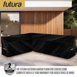 Futura Premium 600D L Shaped 222 X 286 X 80Cm Waterproof Garden Furniture Cover, Outdoor Patio Weatherproof Rattan Sofa Guard - thumbnail 8